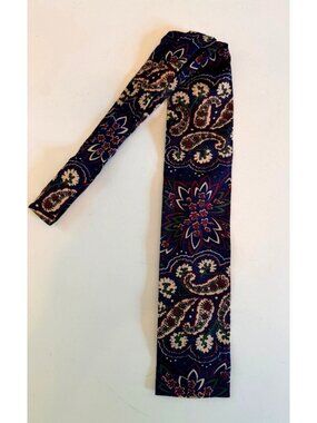 Vintage Rooster Square End Tie Floral & Paisley Design Alan Mayhew Made In USA